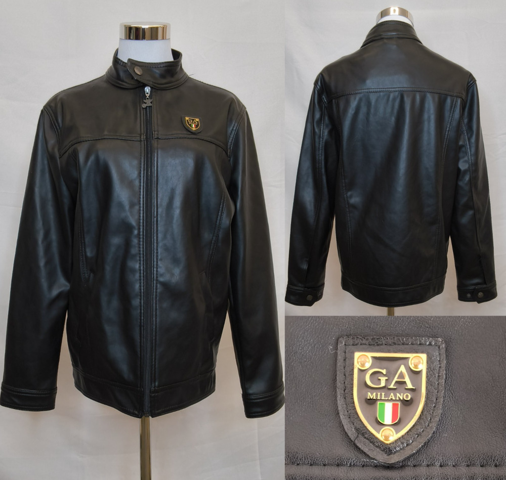 GA Milano Black Leather Jacket Women's Small Motorcycle Style Full Zip #W5449